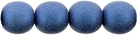 Round Beads 6mm : Metallic Suede - Blue