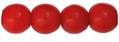 Round Beads 6mm : Opaque Red