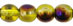 Round Beads 6mm : Blue Iris - Lemon Yellow