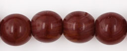 Round Beads 6mm : HurriCane Glass - Oxblood Coral