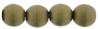 Round Beads 6mm : Matte - Oxidized Bronze Clay