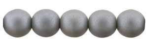 Glass Pearls 6mm : Matte - Silver