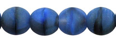 Round Beads 6mm : Matte - Cobalt/Jet