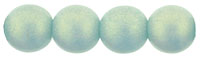 Round Beads 6mm : Sueded Gold Lt Teal