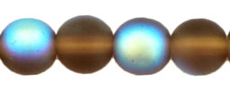 Round Beads 6mm : Matte - Smoky Topaz AB