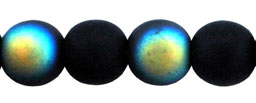 Round Beads 6mm : Matte - Jet AB