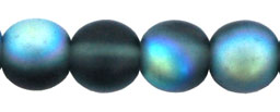 Round Beads 6mm : Matte - Montana Blue AB