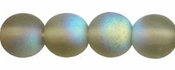 Round Beads 6mm : Matte - Black Diamond AB