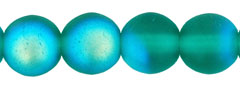 Round Beads 6mm : Matte - Emerald AB
