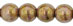 Round Beads 6mm : Luster - Opaque Gold/Smoky Topaz