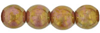 Round Beads 6mm : Luster - Opaque Rose/Gold Topaz