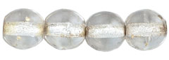Round Beads 6mm : Crystal - Silver-Lined