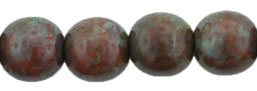 Round Beads 6mm : Brown Caramel - Picasso