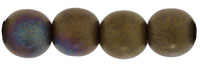 Round Beads 6mm : Jet - Matte Bronze Vega