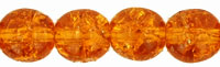 Round Crackle Beads 6mm : Dk Topaz
