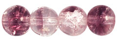 Round Crackle Beads 6mm : Rosaline/Amethyst