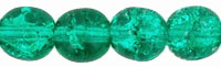 Round Crackle Beads 6mm : Emerald