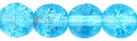 Round Crackle Beads 6mm : Aquamarine
