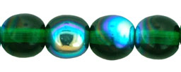 Round Beads 6mm : Green Emerald AB
