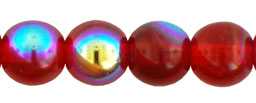 Round Beads 6mm : Siam Ruby AB