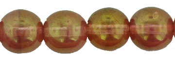 Round Beads 8mm : Glow in the Dark - Luster - Transparent Topaz/Pink