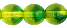 Round Beads 8mm : HurriCane Glass - Lemon Lily