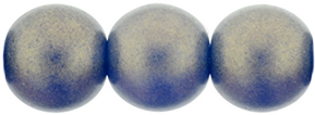 Round Beads 8mm : Sueded Gold Capri Blue