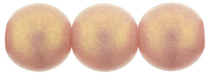 Round Beads 8mm : Sueded Gold Milky Pink