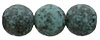 Round Beads 8mm : Turquoise - Black Stone Picasso