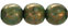 Round Beads 10mm : Milky Peridot - Bronze Picasso