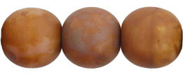 Round Beads 10mm : Milky Carmel - Matte Picasso