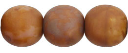 Round Beads 10mm : Milky Carmel - Matte Picasso