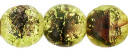 Round Crackle Beads 10mm: Olivine/Amethyst