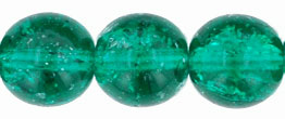 Round Crackle Beads 10mm: Emerald