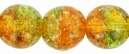 Round Crackle Beads 10mm: Topaz/Green