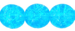 Round Crackle Beads 10mm: Aquamarine