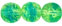 Round Crackle Beads 10mm: Green/Blue