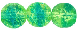 Round Crackle Beads 10mm: Green/Blue
