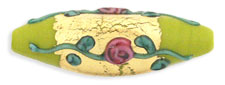 Triangle Baroque Flower Tube 30/10mm : Opaque Green