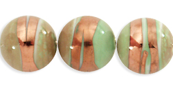 Bronze Swirl Rounds 10mm : Opaque Green