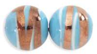 Bronze Swirl Rounds 12mm : Opaque Blue