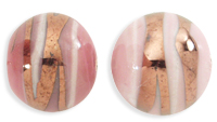 Bronze Swirl Rounds 12mm : Opaque Pink