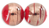 Bronze Swirl Rounds 12mm : Opaque Red
