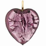 Hearts 20/16mm : Amethyst w/Gold Finding