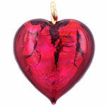 Hearts 20/16mm : Fuchsia w/Gold Finding