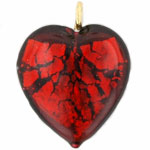 Hearts 20/16mm : Siam Ruby w/Gold Finding