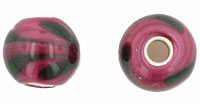 Swirl Round 10mm (3mm hole) : Wine/Green