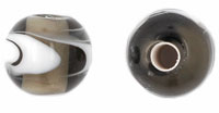 Swirl Round 10mm (3mm hole) : Gray/White