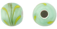 Swirl Round 10mm (3mm hole) : Lt Green/Yellow