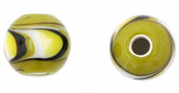 Swirl Round 10mm (3mm hole) : Chartreuse/Yellow